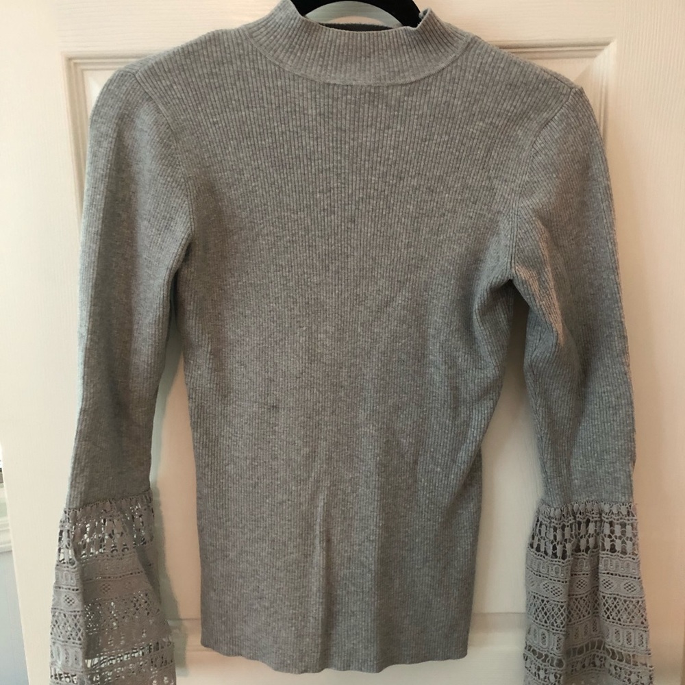 Grey Bell Sleeve Top